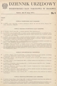 Dziennik Urzędowy Wojewódzkiej Rady Narodowej w Krakowie. 1972, nr 2