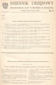 Dziennik Urzędowy Wojewódzkiej Rady Narodowej w Krakowie. 1973, nr 2