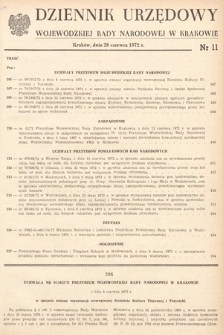 Dziennik Urzędowy Wojewódzkiej Rady Narodowej w Krakowie. 1972, nr 11