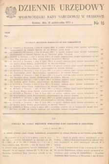 Dziennik Urzędowy Wojewódzkiej Rady Narodowej w Krakowie. 1973, nr 16