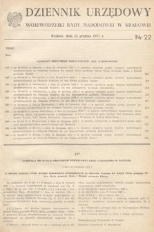 Dziennik Urzędowy Wojewódzkiej Rady Narodowej w Krakowie. 1972, nr 22