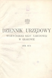 Dziennik Urzędowy Wojewódzkiej Rady Narodowej w Krakowie. 1974, skorowidz alfabetyczny