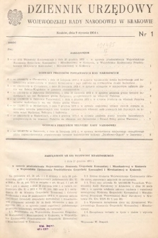 Dziennik Urzędowy Wojewódzkiej Rady Narodowej w Krakowie. 1974, nr 1