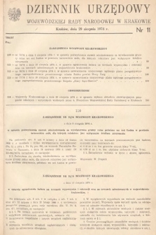 Dziennik Urzędowy Wojewódzkiej Rady Narodowej w Krakowie. 1974, nr 11