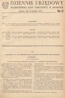 Dziennik Urzędowy Wojewódzkiej Rady Narodowej w Krakowie. 1970, nr 11