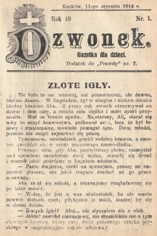 Dzwonek : gazetka dla dzieci. 1914, nr 1