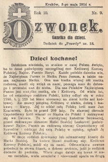 Dzwonek : gazetka dla dzieci. 1914, nr 9
