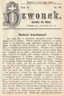 Dzwonek : gazetka dla dzieci. 1914, nr 10