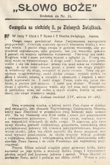 Słowo Boże : dodatek do Prawdy. 1914, nr 24