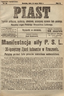 Piast : tygodnik polityczny, społeczny, oświatowy, poświęcony sprawom ludu polskiego : Naczelny organ Polskiego Stronnictwa Ludowego. 1922, nr 20