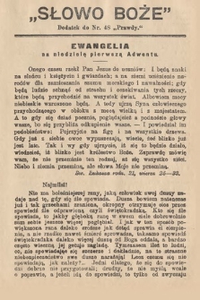 Słowo Boże : dodatek do Prawdy. 1905, nr 48