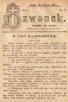 Dzwonek : gazetka dla dzieci. 1908, nr 2