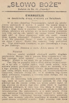 Słowo Boże : dodatek do Prawdy. 1906, nr 44