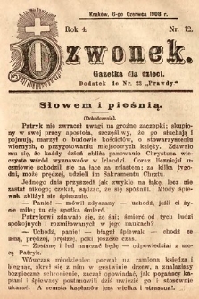 Dzwonek : gazetka dla dzieci. 1908, nr 12