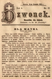 Dzwonek : gazetka dla dzieci. 1908, nr 17