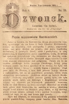 Dzwonek : gazetka dla dzieci. 1908, nr 23
