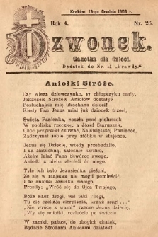 Dzwonek : gazetka dla dzieci. 1908, nr 26