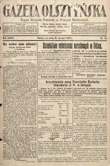Gazeta Olsztyńska : organ Związku Polaków w Prusach Wschodnich. 1922, nr 14