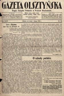 Gazeta Olsztyńska : organ Związku Polaków w Prusach Wschodnich. 1922, nr 26
