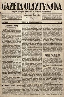 Gazeta Olsztyńska : organ Związku Polaków w Prusach Wschodnich. 1922, nr 38