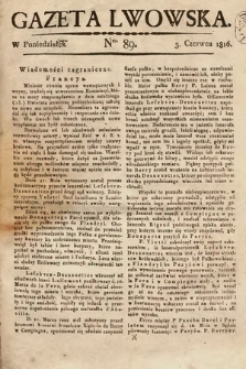 Gazeta Lwowska. 1816, nr 89