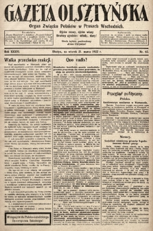 Gazeta Olsztyńska : organ Związku Polaków w Prusach Wschodnich. 1922, nr 67