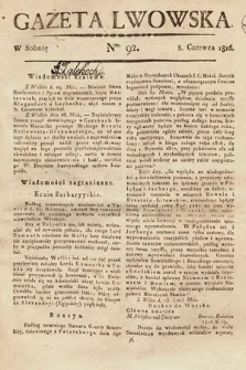 Gazeta Lwowska. 1816, nr 92