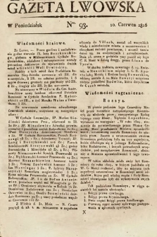 Gazeta Lwowska. 1816, nr 93