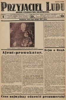 Przyjaciel Ludu : organ Stronnictwa Chłopskiego. 1927, nr 6