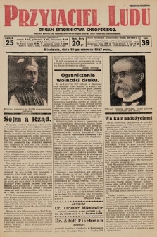 Przyjaciel Ludu : organ Stronnictwa Chłopskiego. 1927, nr 25