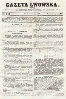 Gazeta Lwowska. 1850, nr 214