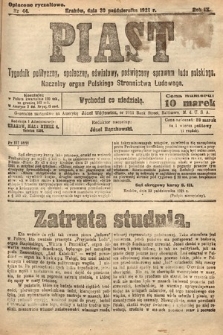 Piast : tygodnik polityczny, społeczny, oświatowy, poświęcony sprawom ludu polskiego : Naczelny organ Polskiego Stronnictwa Ludowego. 1921, nr 44