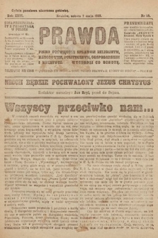 Prawda : pismo poświęcone sprawom religijnym, narodowym, politycznym, gospodarskim i rozrywce. 1921, nr 19