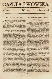 Gazeta Lwowska. 1816, nr 104
