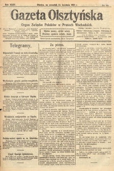 Gazeta Olsztyńska : organ Związku Polaków w Prusach Wschodnich. 1921, nr 85