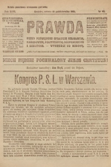 Prawda : pismo poświęcone sprawom religijnym, narodowym, politycznym, gospodarskim i rozrywce. 1921, nr 42