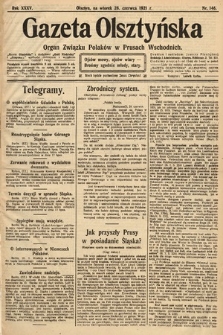 Gazeta Olsztyńska : organ Związku Polaków w Prusach Wschodnich. 1921, nr 146