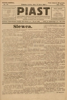 Piast : tygodnik polityczny, społeczny, oświatowy, poświęcony sprawom ludu polskiego : Naczelny organ Polskiego Stronnictwa Ludowego. 1929, nr 28