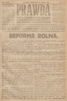 Prawda : pismo poświęcone sprawom religijnym, narodowym, politycznym, gospodarskim i rozrywce. 1919, nr 28