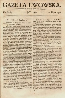 Gazeta Lwowska. 1816, nr 110