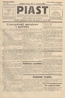 Piast : tygodnik polityczny, społeczny, oświatowy, poświęcony sprawom ludu polskiego : Naczelny organ Polskiego Stronnictwa Ludowego. 1930, nr 35