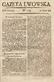 Gazeta Lwowska. 1816, nr 113