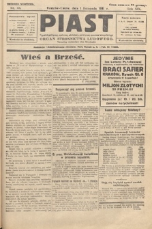 Piast : tygodnik polityczny, społeczny, oświatowy, poświęcony sprawom ludu polskiego : Naczelny organ Polskiego Stronnictwa Ludowego. 1931, nr 44