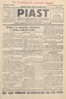 Piast : tygodnik polityczny, społeczny, oświatowy, poświęcony sprawom ludu polskiego : Naczelny organ Polskiego Stronnictwa Ludowego. 1931, nr 49