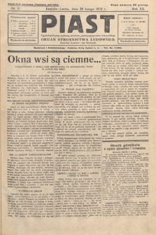 Piast : tygodnik polityczny, społeczny, oświatowy, poświęcony sprawom ludu polskiego : Naczelny organ Polskiego Stronnictwa Ludowego. 1932, nr 9