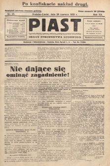 Piast : tygodnik polityczny, społeczny, oświatowy, poświęcony sprawom ludu polskiego : Naczelny organ Polskiego Stronnictwa Ludowego. 1932, nr 26