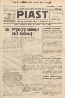 Piast : tygodnik polityczny, społeczny, oświatowy, poświęcony sprawom ludu polskiego : Naczelny organ Polskiego Stronnictwa Ludowego. 1932, nr 37