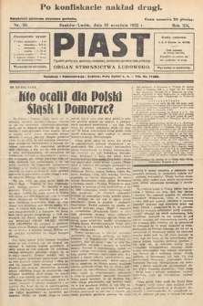 Piast : tygodnik polityczny, społeczny, oświatowy, poświęcony sprawom ludu polskiego : Naczelny organ Polskiego Stronnictwa Ludowego. 1932, nr 38