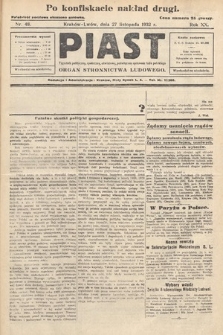 Piast : tygodnik polityczny, społeczny, oświatowy, poświęcony sprawom ludu polskiego : Naczelny organ Polskiego Stronnictwa Ludowego. 1932, nr 48