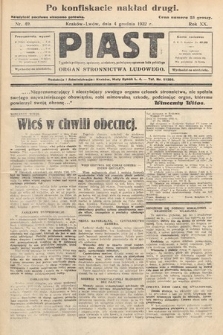 Piast : tygodnik polityczny, społeczny, oświatowy, poświęcony sprawom ludu polskiego : Naczelny organ Polskiego Stronnictwa Ludowego. 1932, nr 49